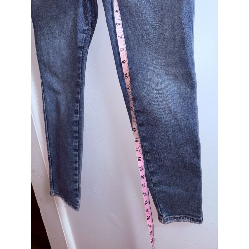 Good American Good Legs High Rise Skinny Jeans Size 6/28 Blue Distressed Raw Hem - Picture 5 of 7
